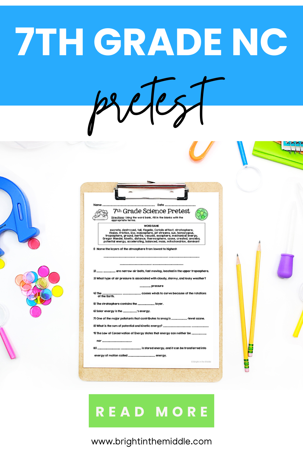 7th grade science nc pretest