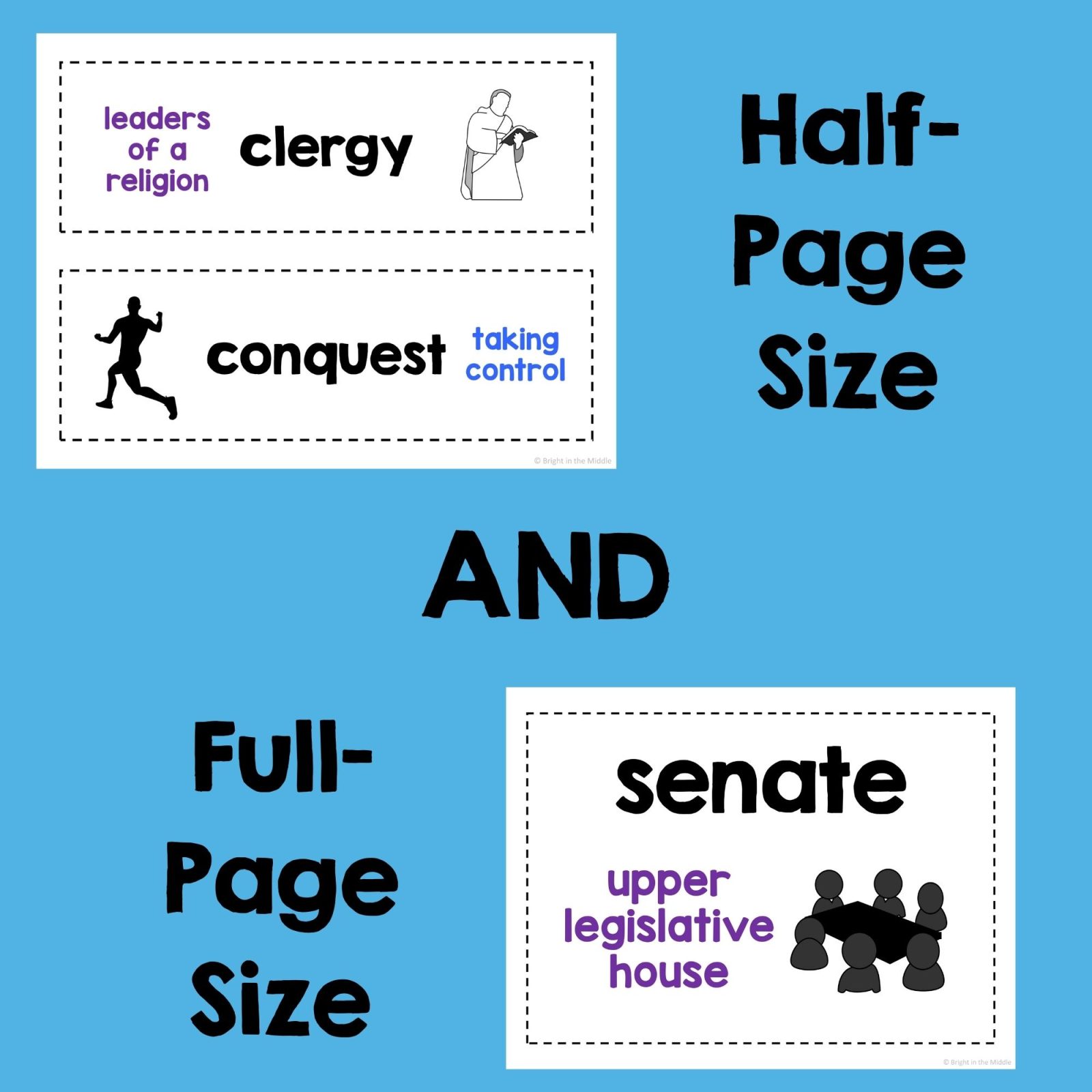 6th Grade Social Studies Vocabulary Word Wall - 139 Terms