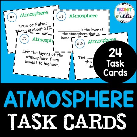 Atmosphere Review Task Cards - Middle School Science
