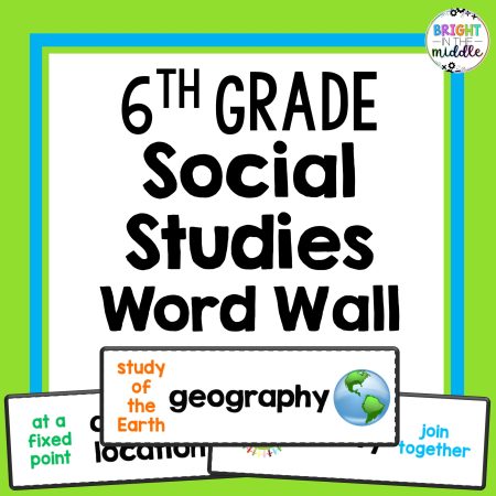 6th grade social studies word wall cards