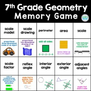 7th Grade Math Game - Memory - Geometry - Bright in the Middle
