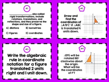 Transformations on the Coordinate Plane Task Cards: 8.G.3 - Image 2