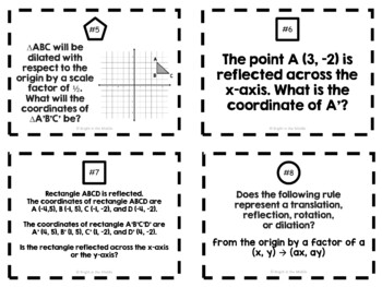 Transformations on the Coordinate Plane Task Cards: 8.G.3 - Image 3