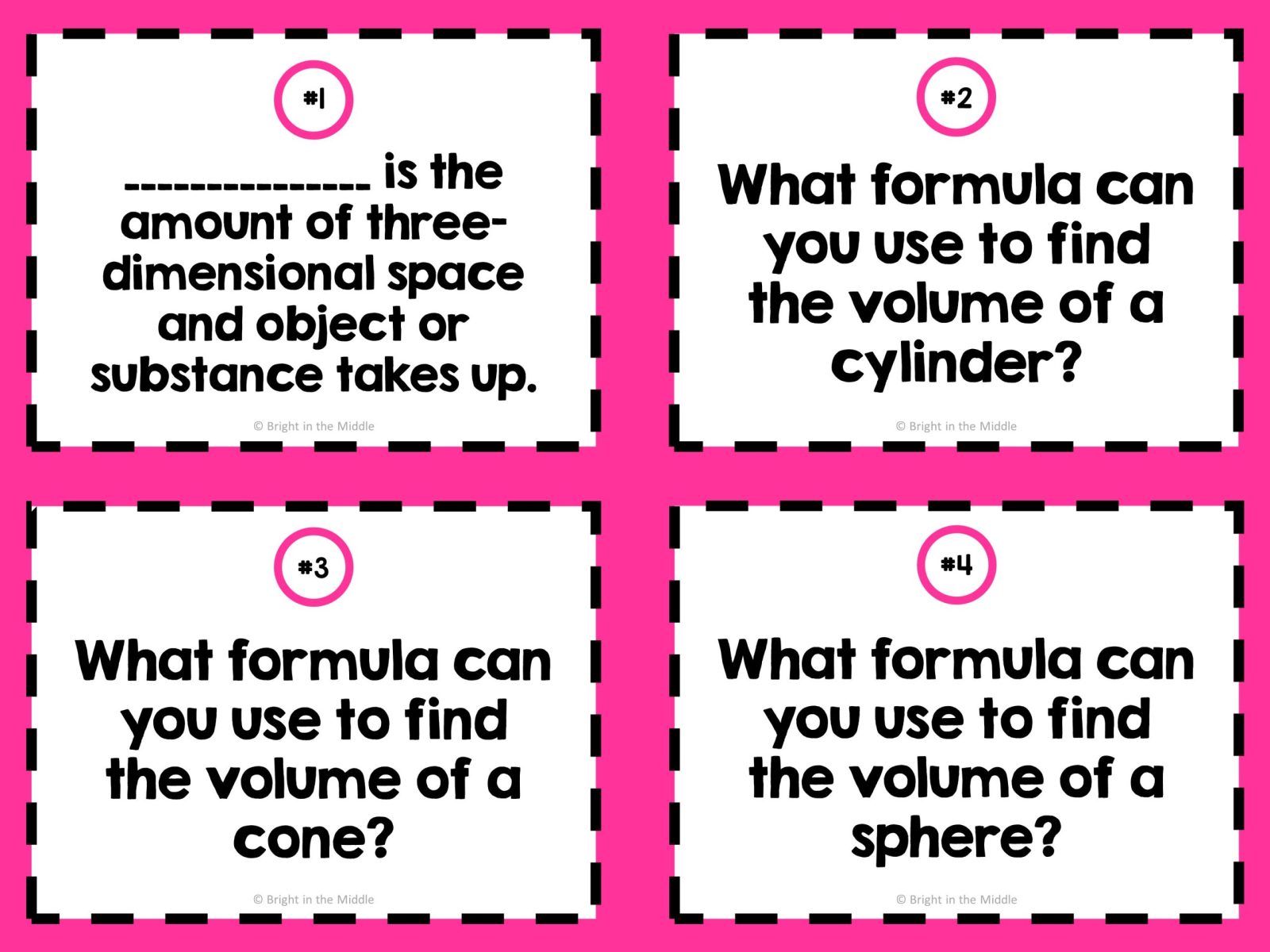 Volume of Cylinders, Cones, and Spheres Task Cards