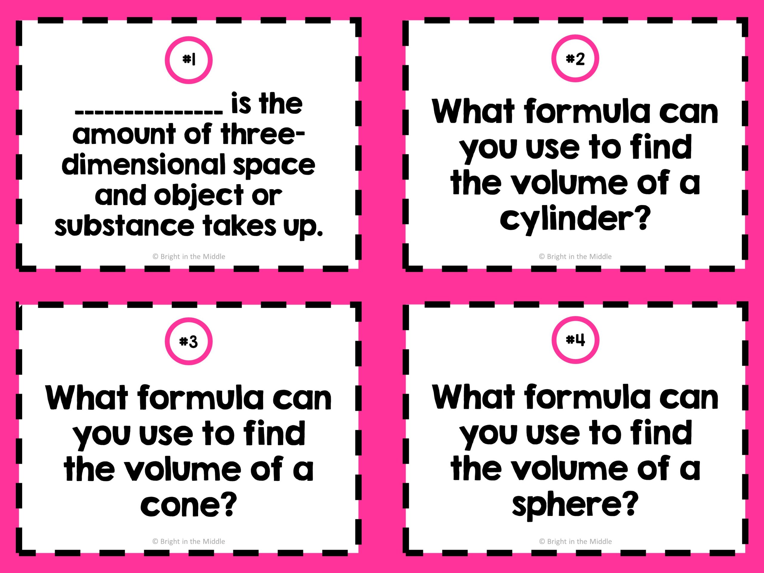 Volume of Cylinders, Cones, and Spheres Task Cards - Image 2