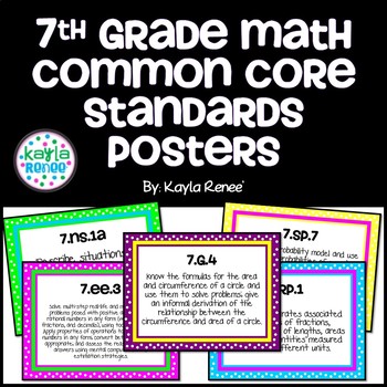 7th Grade Math Common Core Standard Posters