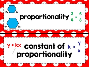 7th Grade Math Word Wall with PICTURES (Red) - 154 Words! - Image 3