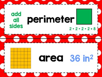 7th Grade Math Word Wall with PICTURES (Red) - 154 Words! - Image 4