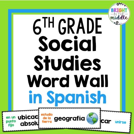 6th grade social studies word wall in spanish
