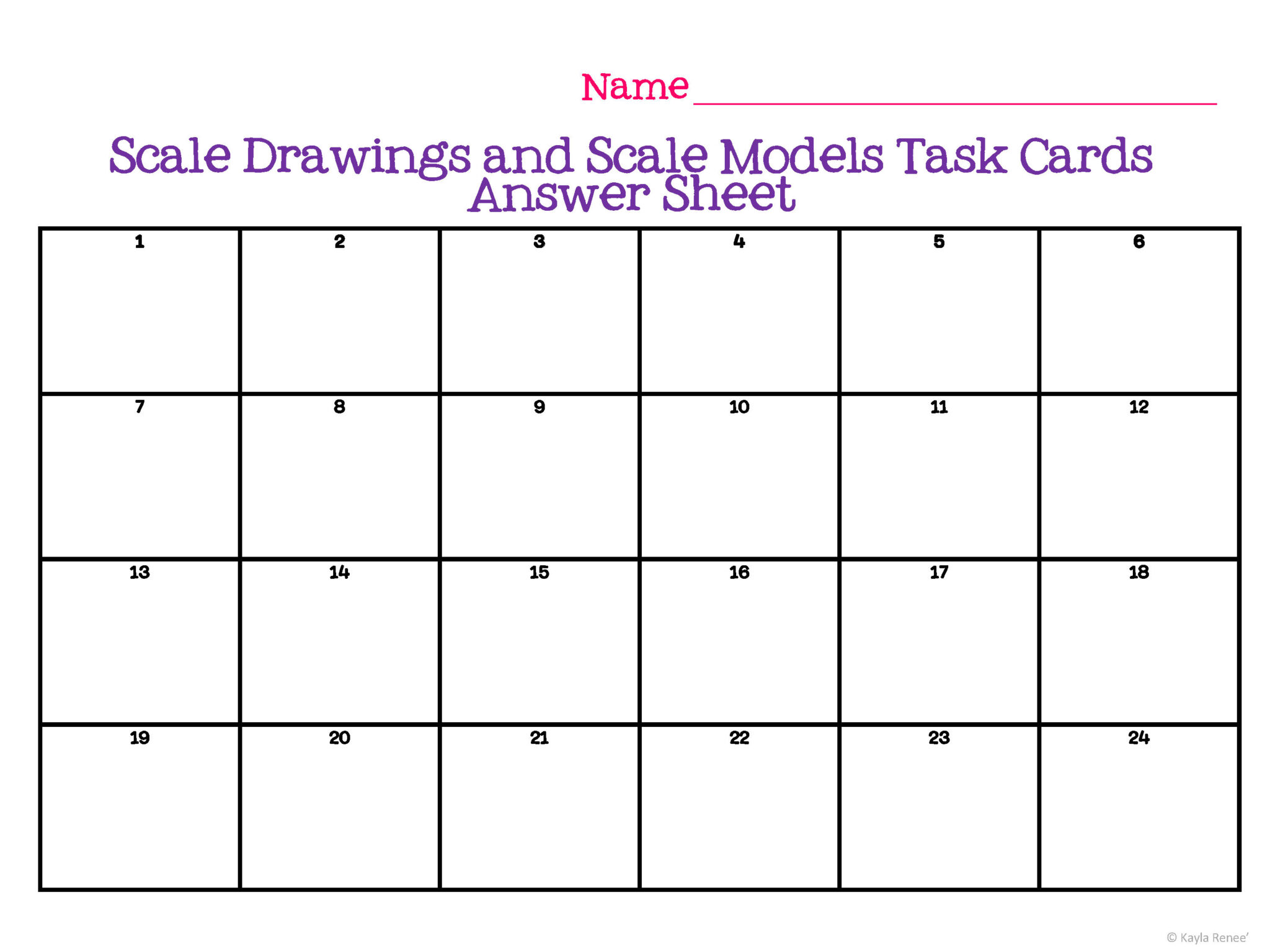 Scale Factor Activity - Task Cards: 7.G.1 - Bright in the Middle