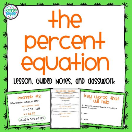 percent change equation lesson and notes