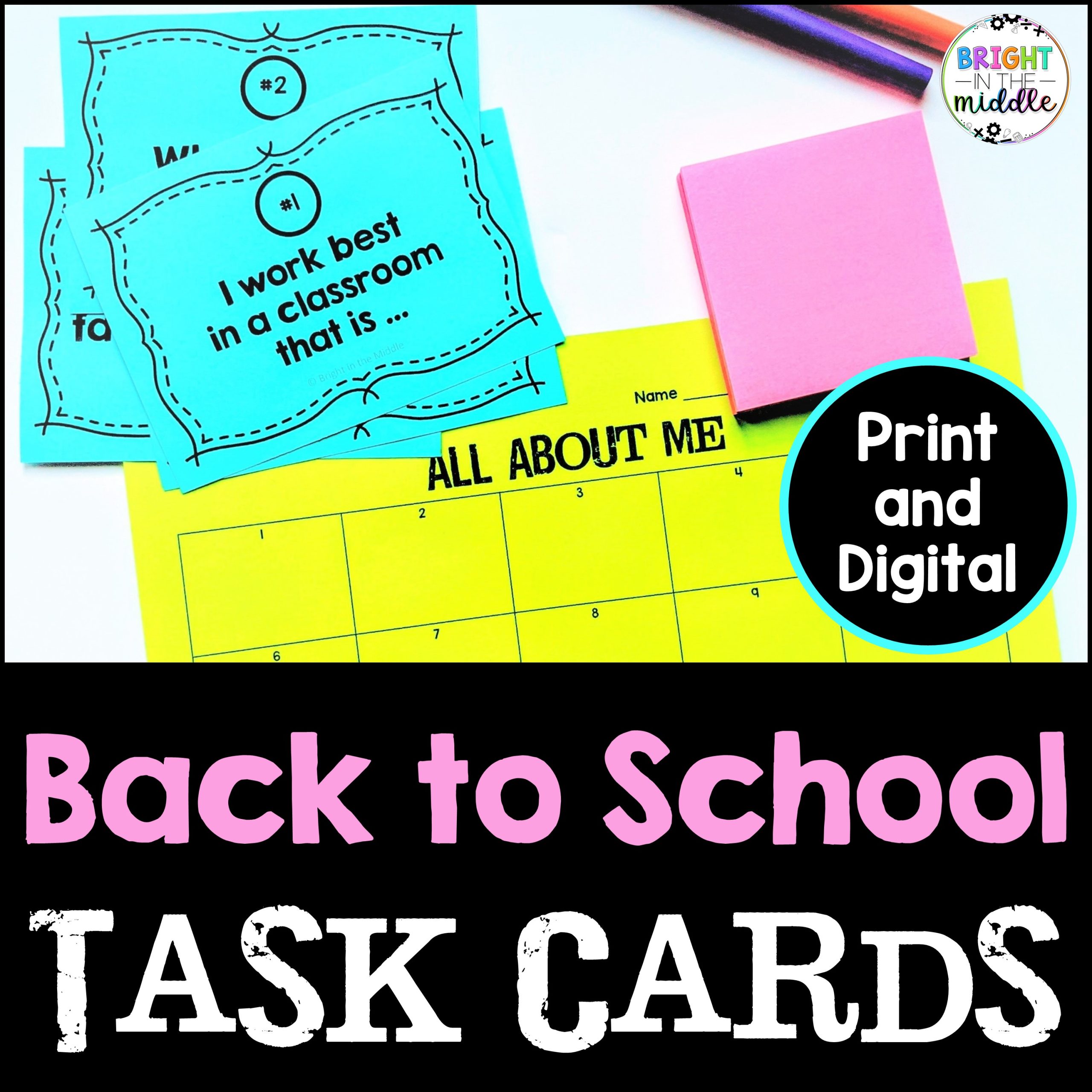 back to school 2024 activity - task cards