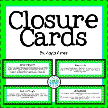 lesson plan closures