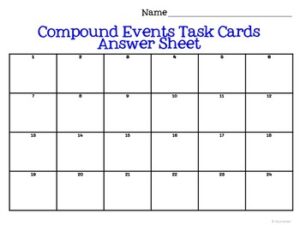 Compound Events Activity - Task Cards - 7.SP.8 - Bright in the Middle