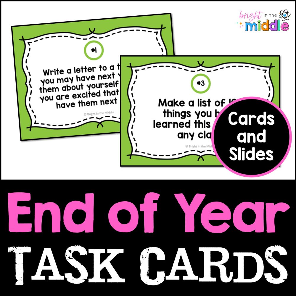 End of the School Year Task Cards - Bright in the Middle
