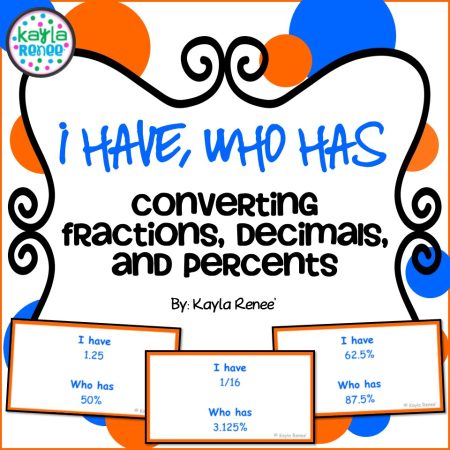 fractions decimals and percents game