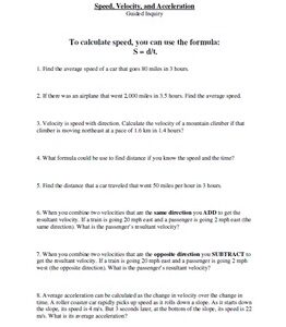 Guided Inquiry Lesson - Speed, Velocity, and Acceleration