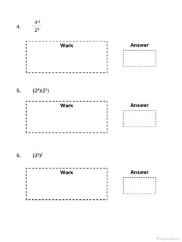 Laws of Exponents Cut-n-Glue: 8.EE.1 - Image 3