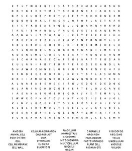 Living Organisms Word Search: Essential Standards 7.L.1.1 - 7.L.1.4