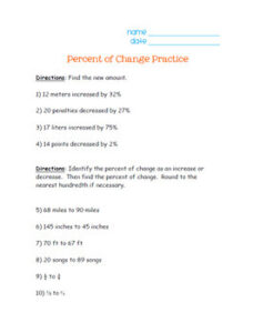 Percent of Change Pack: 7.RP.3 - Bright in the Middle