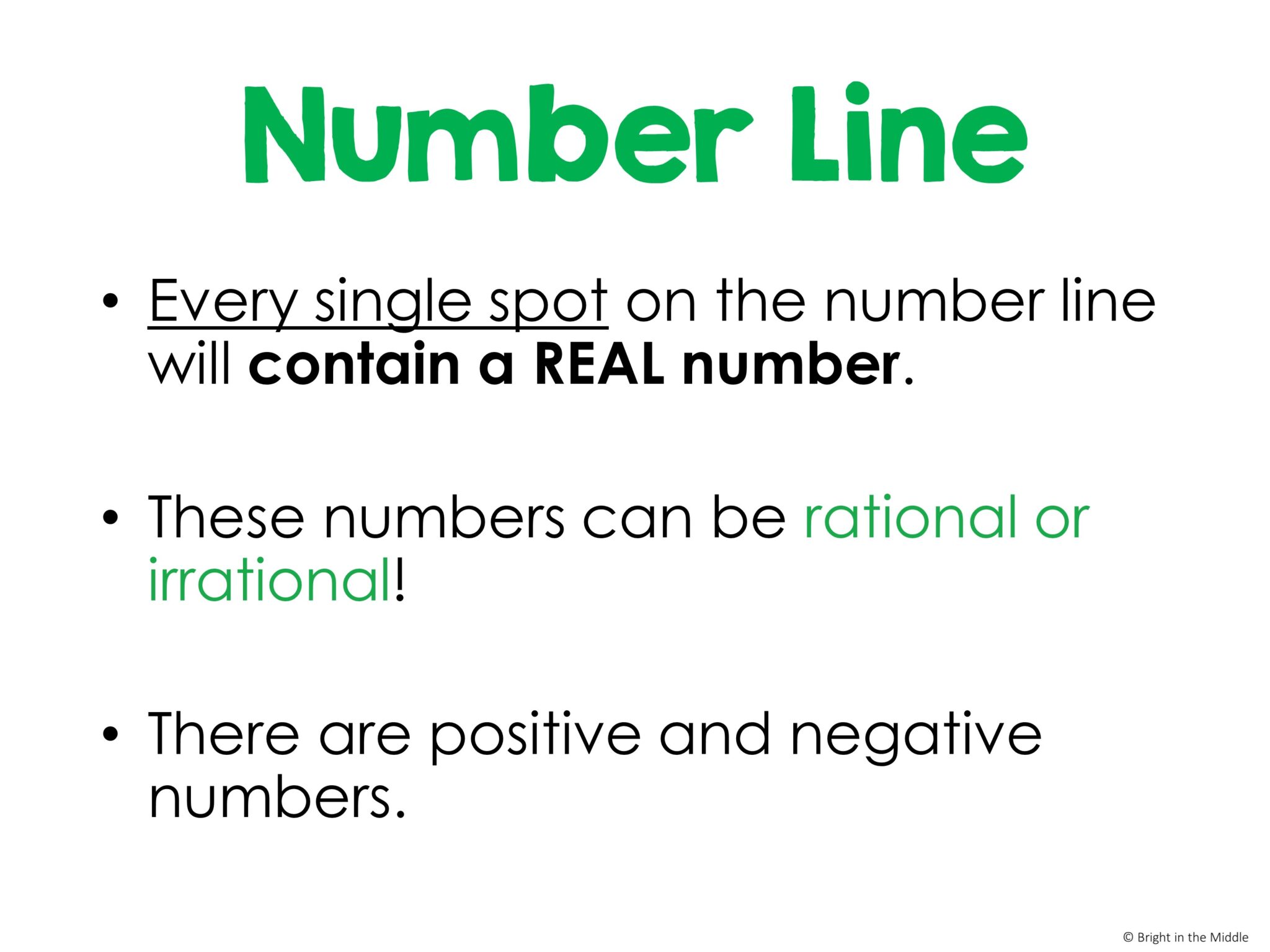 Real Numbers on the Number Line: Lesson and Guided Notes: 7.NS.1 ...