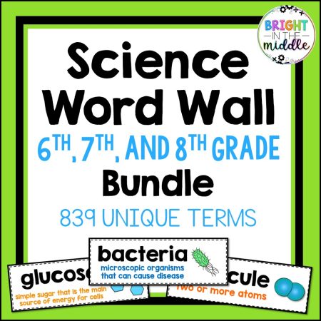 science word wall middle school