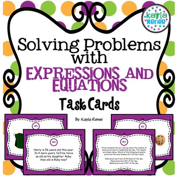 Solving Problems Using Expressions and Equations Task Cards: 7.EE.3