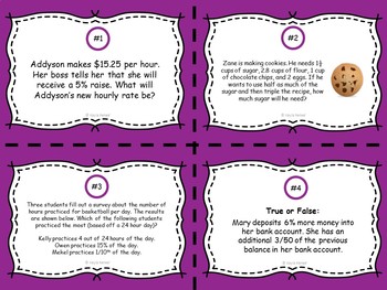 Solving Problems Using Expressions and Equations Task Cards: 7.EE.3 - Image 2
