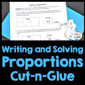 Solving Proportions Word Problems - Engaging Cut and Glue Worksheet