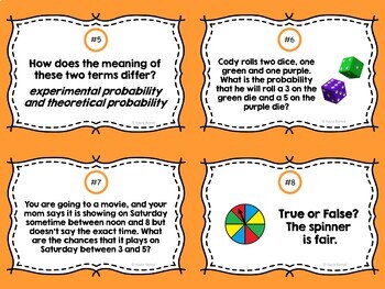 Theoretical and Experimental (Relative Frequency) Probability Task Cards: 7.SP.6 - Image 2