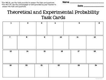 Theoretical and Experimental (Relative Frequency) Probability Task Cards: 7.SP.6 - Image 3