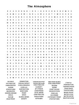 Atmosphere Word Search - PRINT and DIGITAL