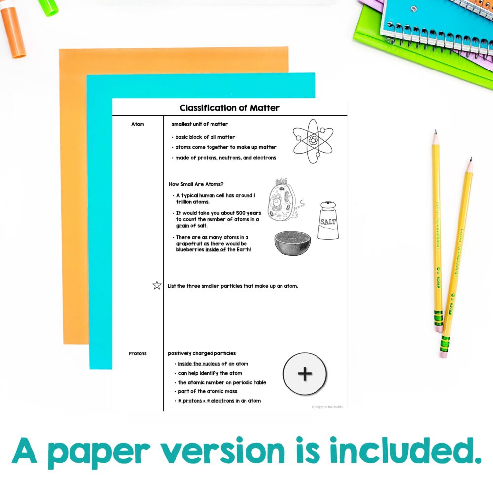 Classification of Matter Interactive Lesson - Editable Text - Bright in ...