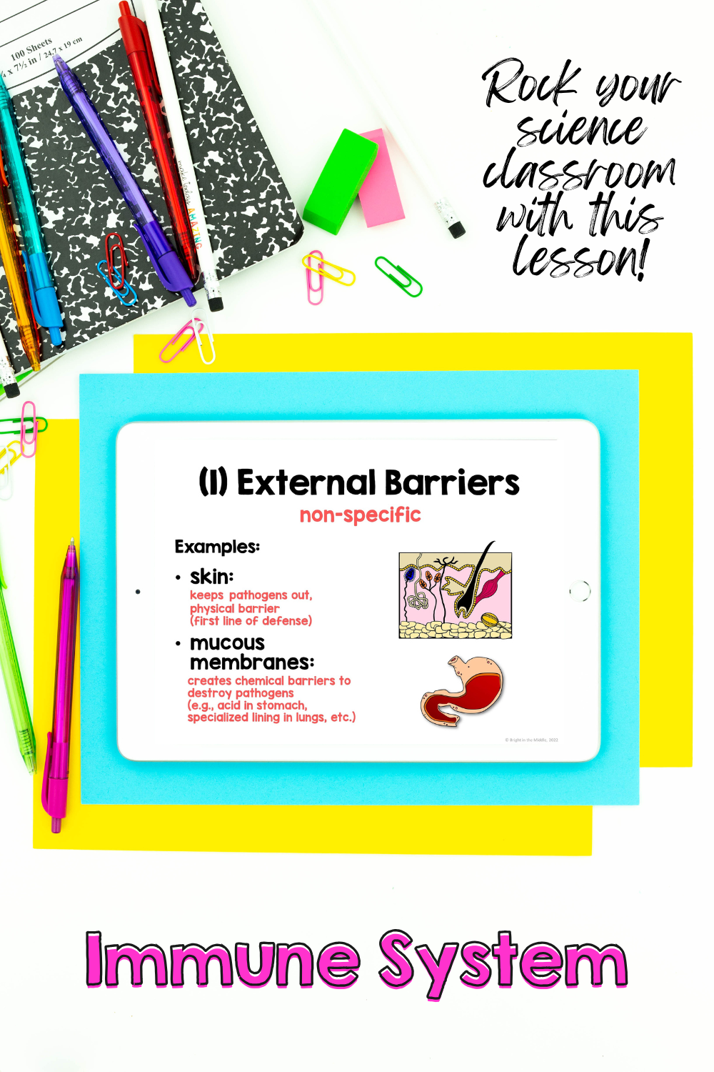 immune system lesson for middle school science