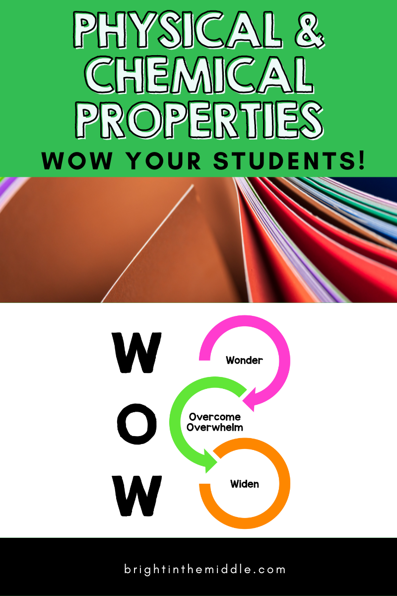 explain the difference between physical and chemical properties to your students with the wow factor - picture of colorful paper