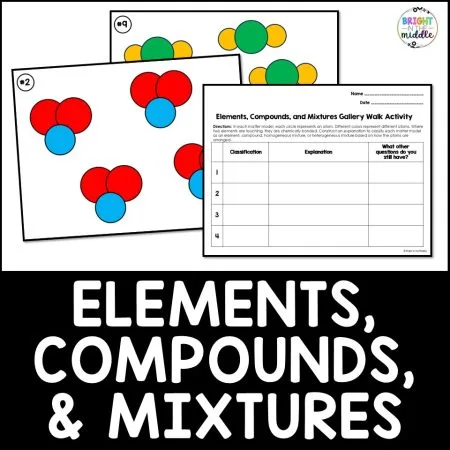 elements compounds mixtures activity middle school