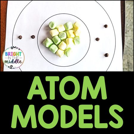 atom models activity - picture of atom model with marshmallows and chocolate chips
