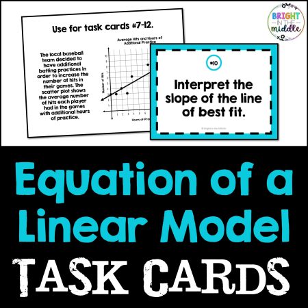 analyzing scatter plots task cards cover
