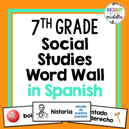 7th grade social studies word wall in spanish