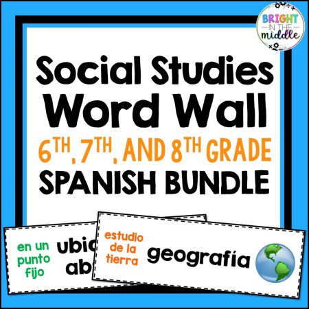 Social Studies Word Wall - Spanish Bundle - Middle School