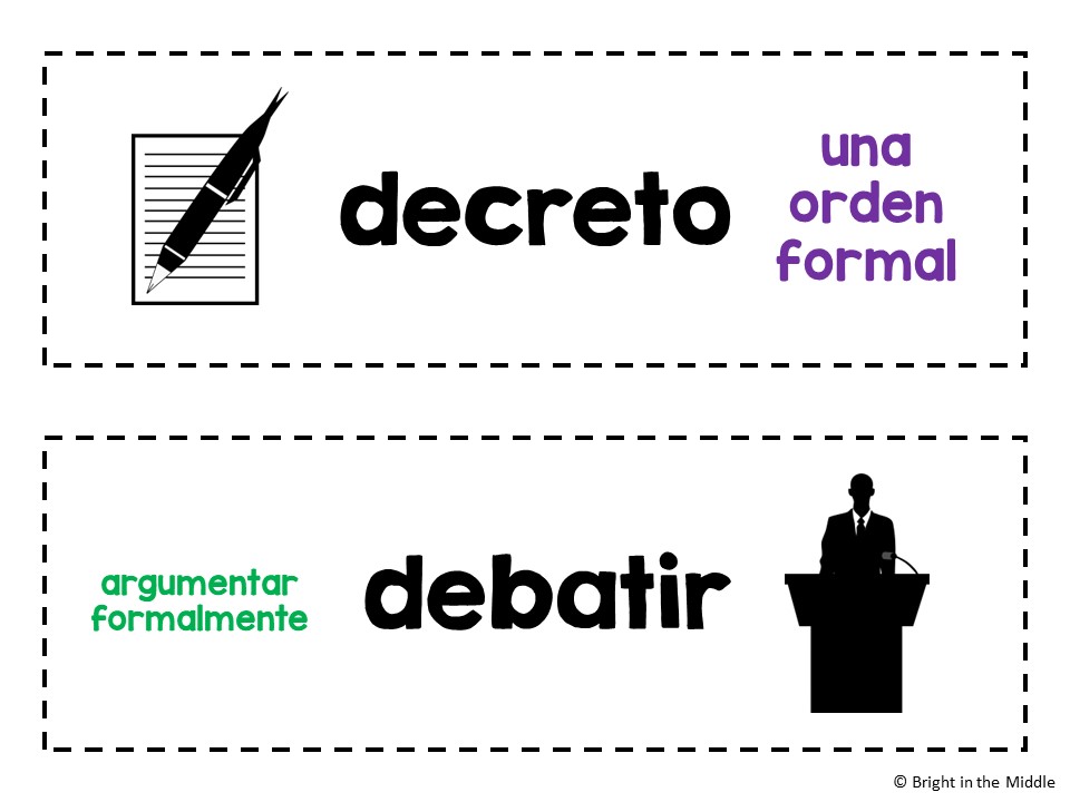 8th Grade Social Studies Word Wall - ENGLISH and SPANISH - Image 2