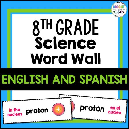8th Grade Science ENGLISH and SPANISH Word Wall