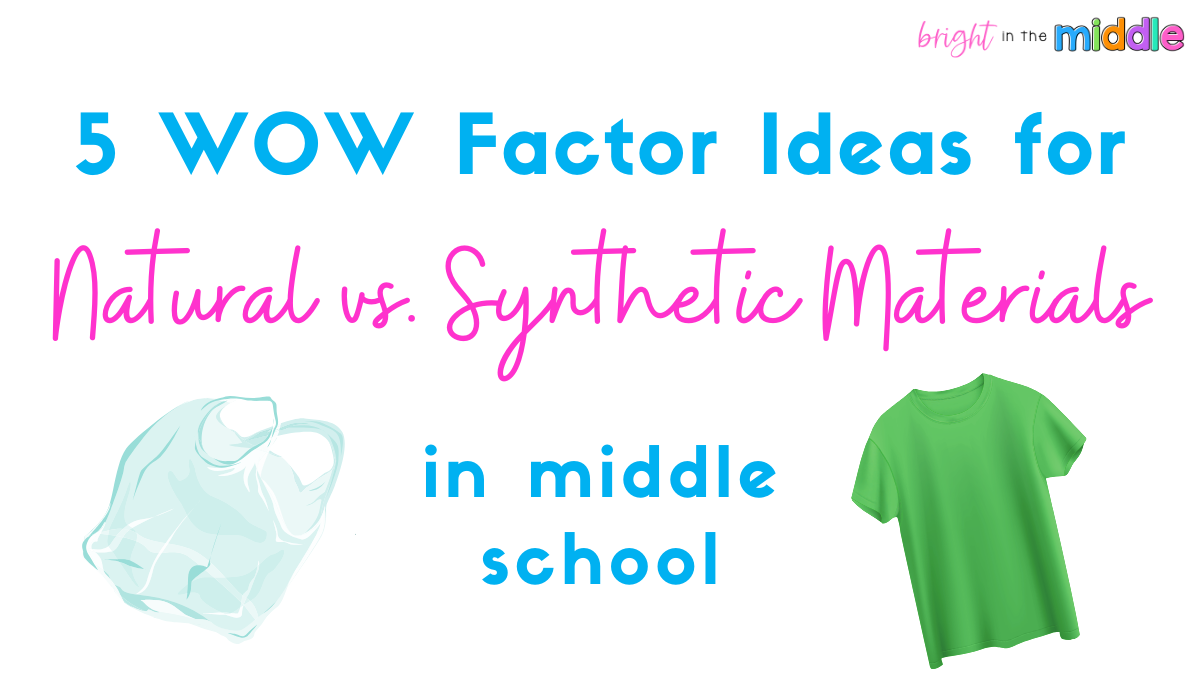 natural vs synthetic materials lesson ideas - middle school - picture of plastic bag and cotton shirt
