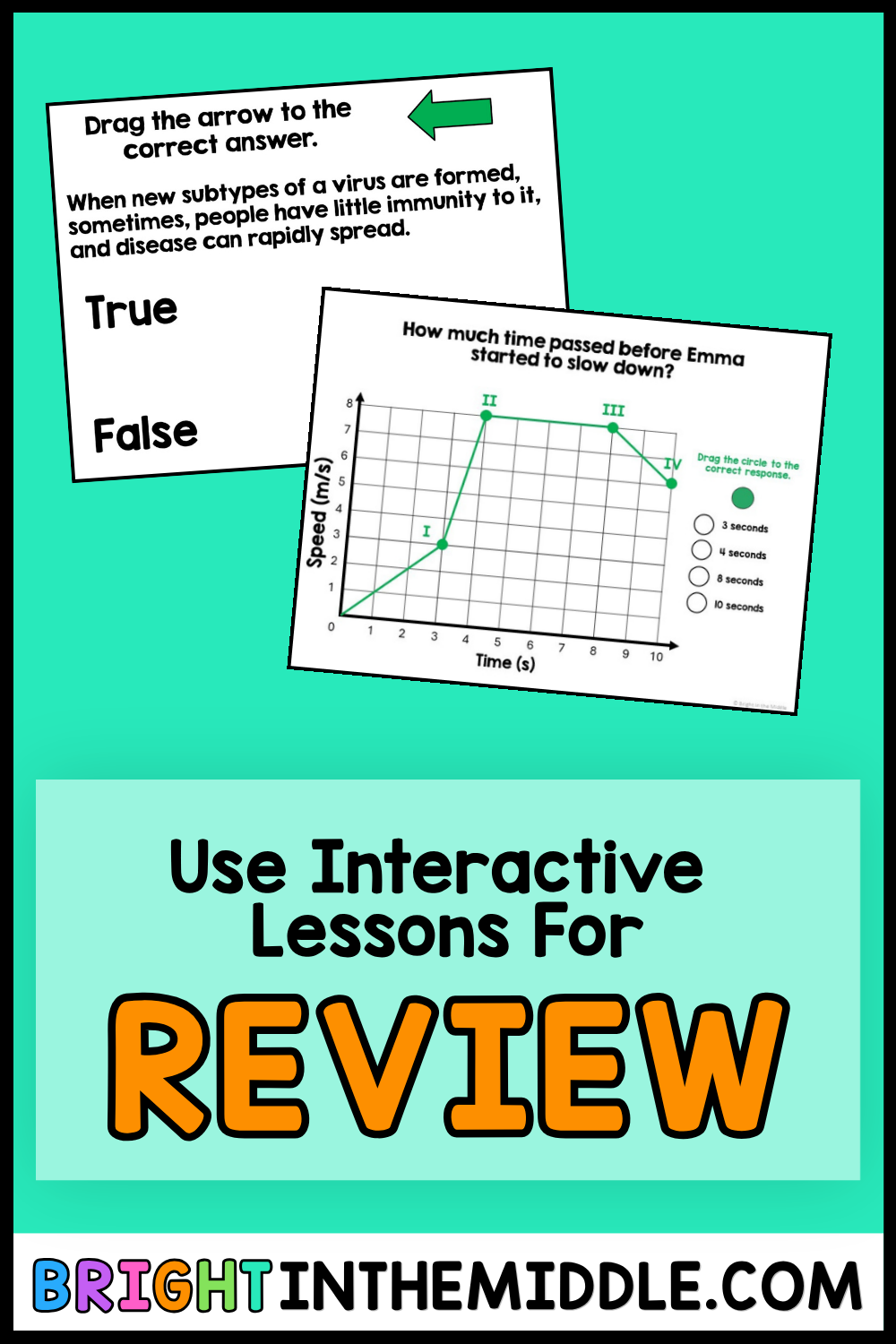 review-science-content using interactive lessons